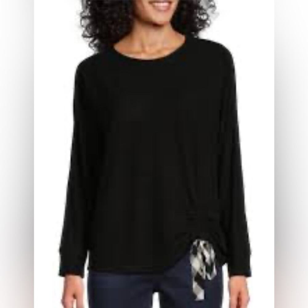Westbound Black Women's Knit top with Side Detail size 2x